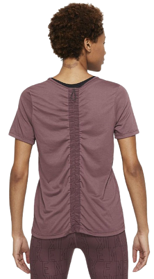 Футболка женская Nike Dri-FIT Run Division Dark Wine/Black/Reflective Silver - Фото 4 большая