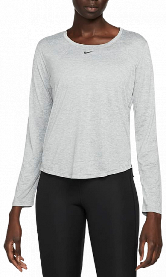 Футболка женская Nike Dri-FIT One Particle Grey/Heather/Black - Фото 1 большая
