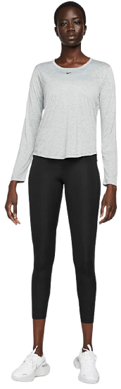 Футболка женская Nike Dri-FIT One Particle Grey/Heather/Black - Фото 3 большая