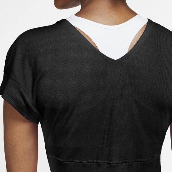 Топ женский Nike Breathe Cool Black/Reflective Silver - Фото 5 большая
