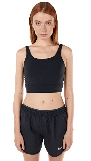Майка женская Nike Yoga Luxe Crop Tank Black/Dk Smoke Grey - Фото 2 большая