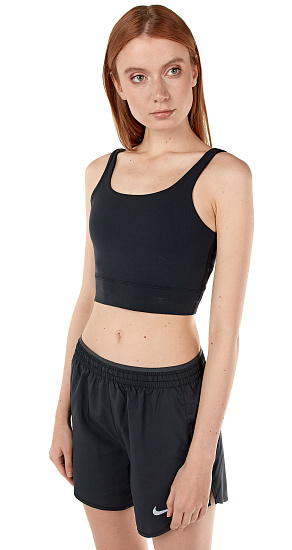Майка женская Nike Yoga Luxe Crop Tank Black/Dk Smoke Grey - Фото 3 большая