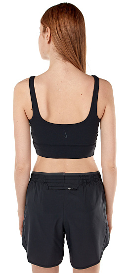 Майка женская Nike Yoga Luxe Crop Tank Black/Dk Smoke Grey - Фото 4 большая