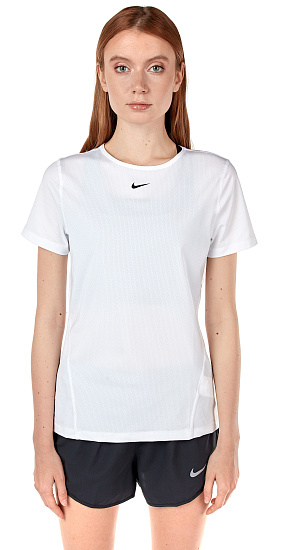 Футболка женская Nike Np 365 Top SS Essential White/Black - Фото 6 большая