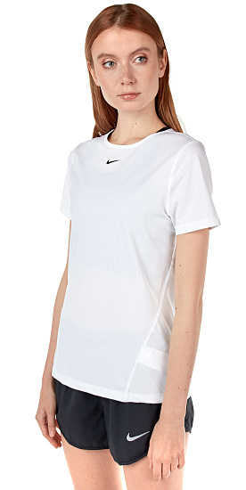 Футболка женская Nike Np 365 Top SS Essential White/Black - Фото 7 большая