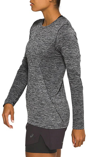 Футболка женская ASICS Race Seamless LS Performance Black - Фото 3 большая