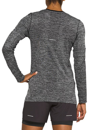 Футболка женская ASICS Race Seamless LS Performance Black - Фото 4 большая