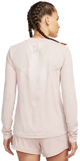 Футболка женская Nike Dri-FIT Run Division Ls Pink Oxford/Sail - Фото 2 большая