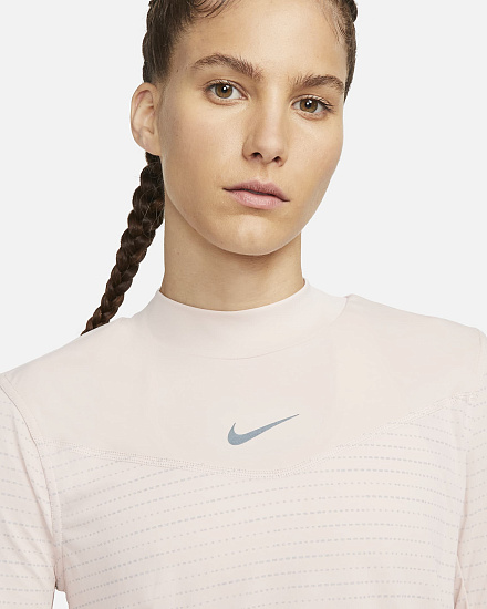 Футболка женская Nike Dri-FIT Run Division Ls Pink Oxford/Sail - Фото 4 большая