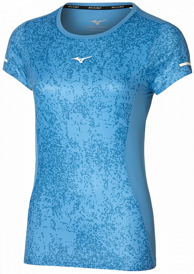 Футболка женская Mizuno Premium Aero Parisian Blue - Фото 1 большая