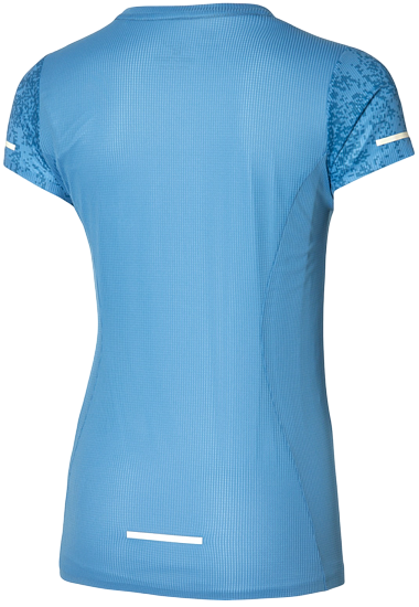 Футболка женская Mizuno Premium Aero Parisian Blue - Фото 2 большая