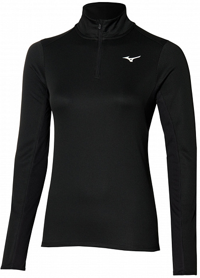 Лонгслив женский Mizuno Dryaeroflow Ls Hz Black - Фото 1 большая