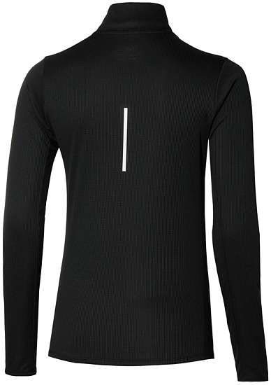 Лонгслив женский Mizuno Dryaeroflow Ls Hz Black - Фото 2 большая