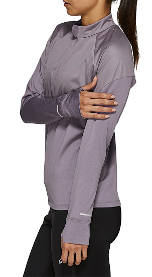Футболка женская ASICS Windblock 1/2 Zip Lavender Grey - Фото 4 большая