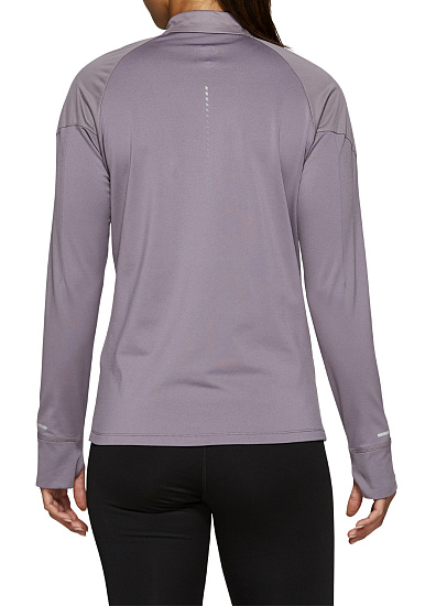 Футболка женская ASICS Windblock 1/2 Zip Lavender Grey - Фото 5 большая