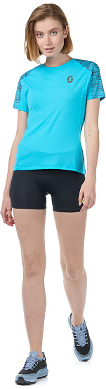Футболка женская Scott Trail Run Breeze Blue/Dark Purple - Фото 2 большая