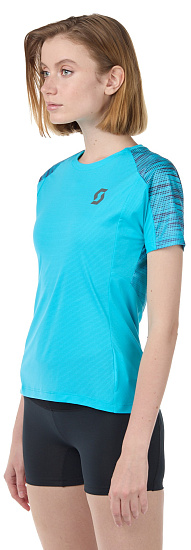 Футболка женская Scott Trail Run Breeze Blue/Dark Purple - Фото 3 большая