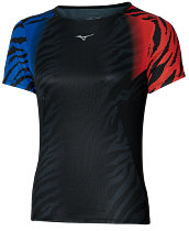 Футболка женская Mizuno DryAeroFlow Graphic Oni Red/Oni Blue