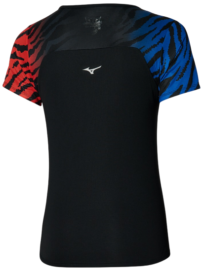 Футболка женская Mizuno DryAeroFlow Graphic Oni Red/Oni Blue - Фото 6 большая