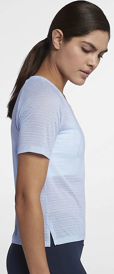 Футболка женская Nike Miler Ss Breathe Blue - Фото 4 большая