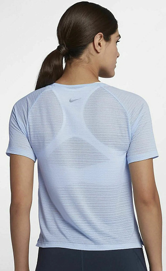 Футболка женская Nike Miler Ss Breathe Blue - Фото 5 большая