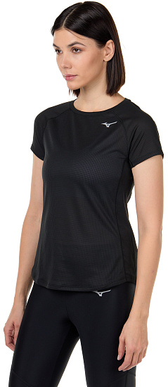 Футболка женская Mizuno Dry Aero Flow черный - Фото 2 большая