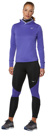 Футболка женская Mizuno Warmalite Hooded LS пурпурный - Фото 3 большая