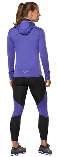Футболка женская Mizuno Warmalite Hooded LS пурпурный - Фото 4 большая