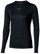 Лонгслив женский Mizuno Tech Thermal Charge Black