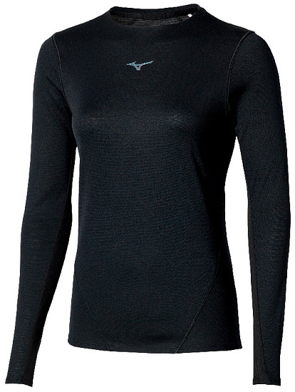 Лонгслив женский Mizuno Tech Thermal Charge Black - Фото 1 большая