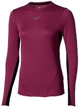 Лонгслив женский Mizuno Tech Thermal Charge Dark purple