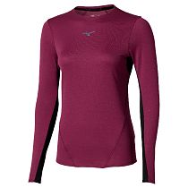 Лонгслив женский Mizuno Tech Thermal Charge Ls Dark purple