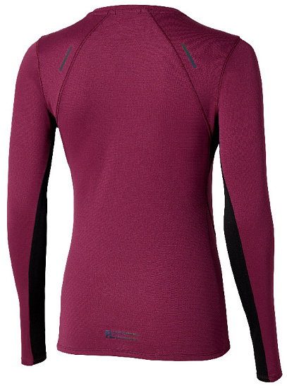 Лонгслив женский Mizuno Tech Thermal Charge Dark purple - Фото 6 большая