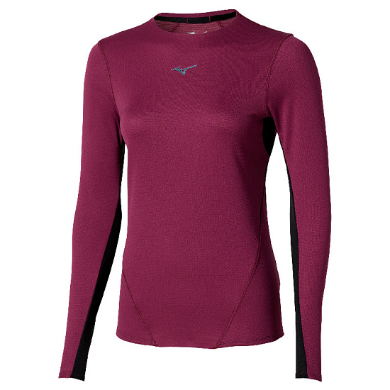 Лонгслив женский Mizuno Tech Thermal Charge Dark purple - Фото 1 большая