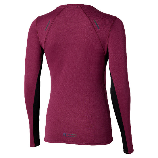 Лонгслив женский Mizuno Tech Thermal Charge Dark purple - Фото 2 большая