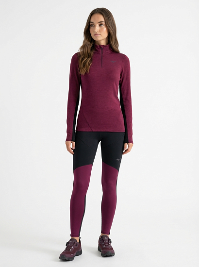 Лонгслив женский Mizuno Tech Thermal Charge Hz Dark purple - Фото 3 большая