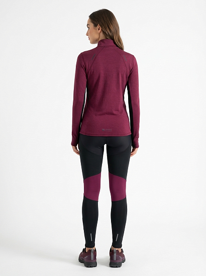 Лонгслив женский Mizuno Tech Thermal Charge Hz Dark purple - Фото 4 большая