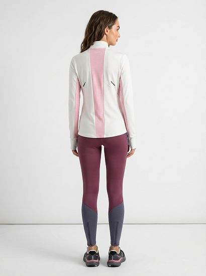 Лонгслив женский Mizuno Active Warm Hz Snow White - Фото 4 большая