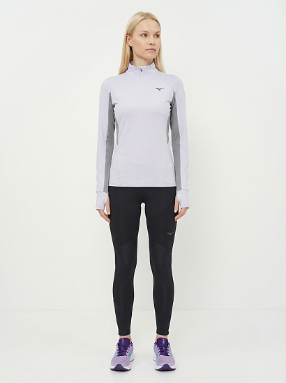 Лонгслив женский Mizuno Active Warm Hz Icelandic Blue - Фото 3 большая