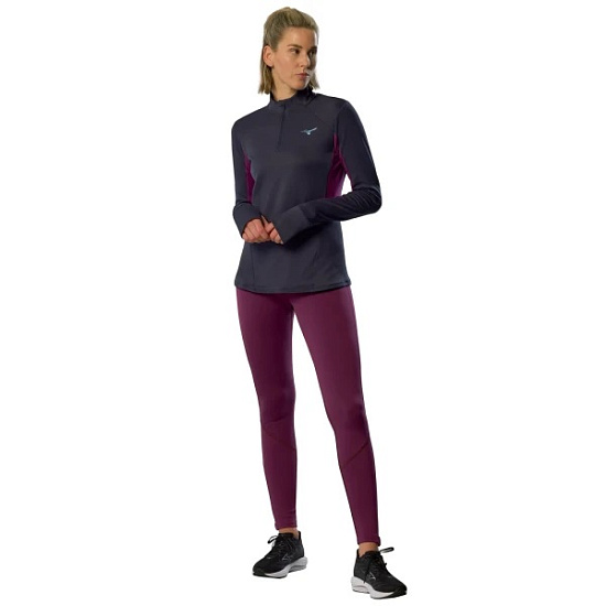 Лонгслив женский Mizuno Active Warm Hz Baritone Blue - Фото 4 большая