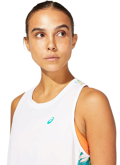 Майка женская ASICS Color Injection Brilliant Whote/Baltic Jewel - Фото 4 большая