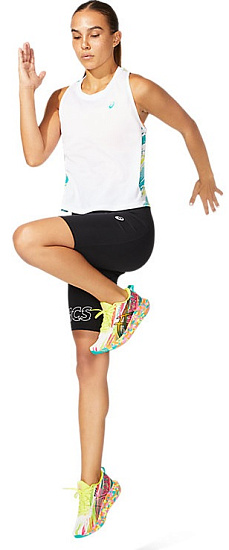Майка женская ASICS Color Injection Brilliant Whote/Baltic Jewel - Фото 6 большая