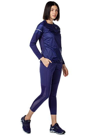 Футболка женская Mizuno Hineri Hybrid LS Т.Син - Фото 5 большая