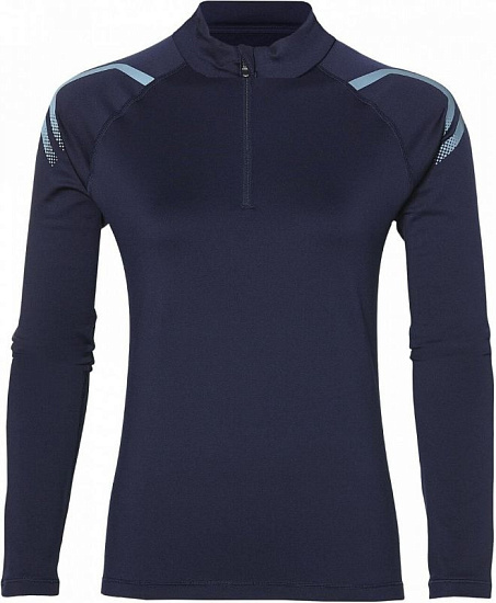 Футболка женская ASICS Icon Winter LS 1/2 Zip Top Peacoat - Фото 1 большая