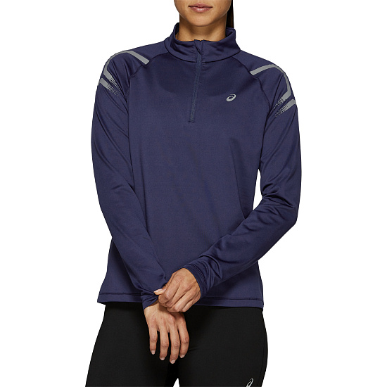Футболка женская ASICS Icon Winter LS 1/2 Zip Top Peacoat - Фото 3 большая