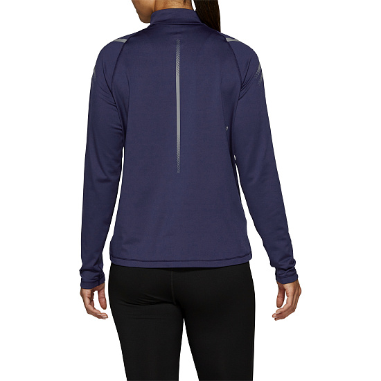 Футболка женская ASICS Icon Winter LS 1/2 Zip Top Peacoat - Фото 4 большая