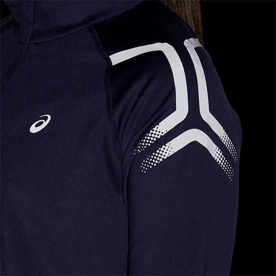Футболка женская ASICS Icon Winter LS 1/2 Zip Top Peacoat - Фото 7 большая