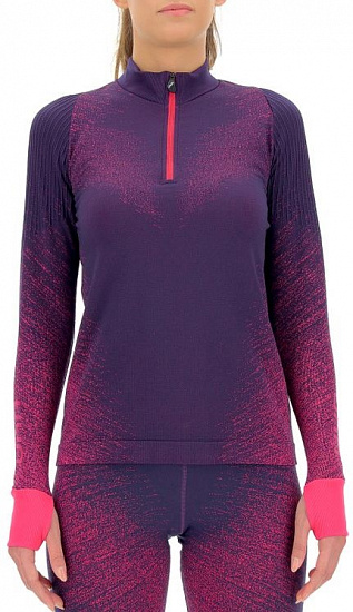 Лонгслив женский UYN Running Exceleration LS Zip Up Plum/Pink Yarrow - Фото 1 большая