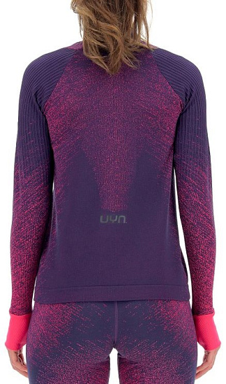 Лонгслив женский UYN Running Exceleration LS Zip Up Plum/Pink Yarrow - Фото 2 большая