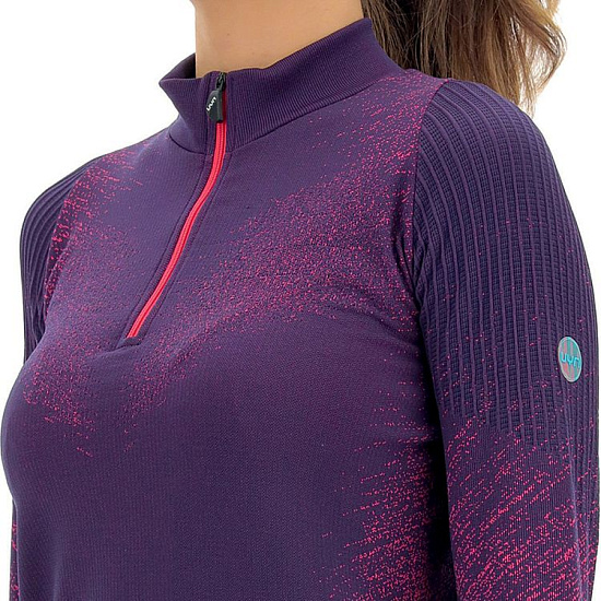 Лонгслив женский UYN Running Exceleration LS Zip Up Plum/Pink Yarrow - Фото 4 большая